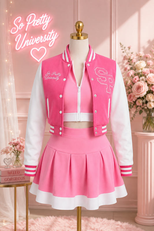 Pink SPU Varsity Jacket