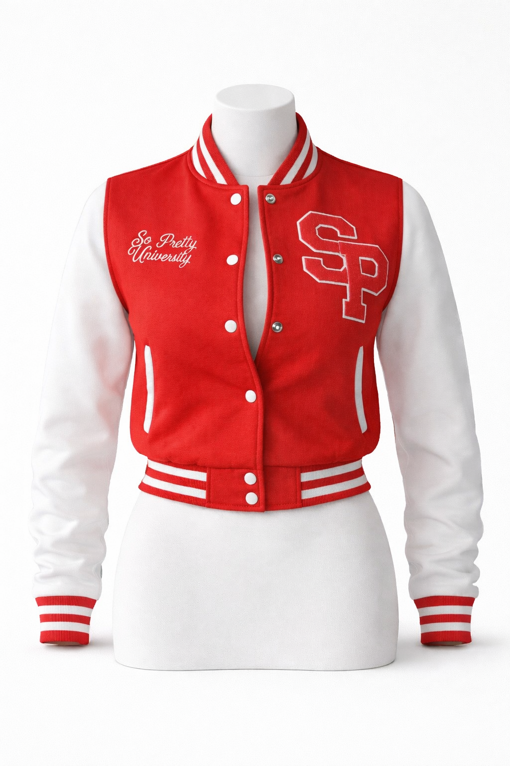 Red SPU Varsity Jacket