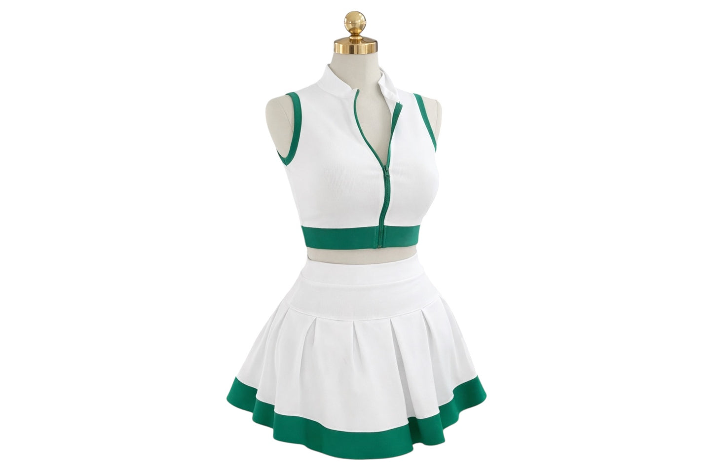 Green SPU Skirt Set