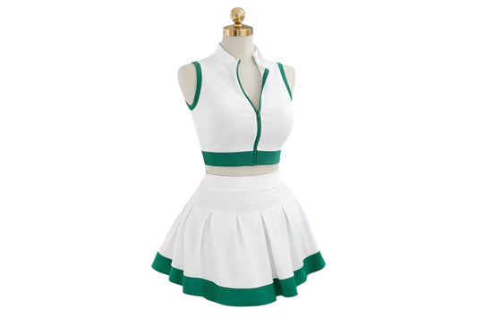 Green SPU Skirt Set