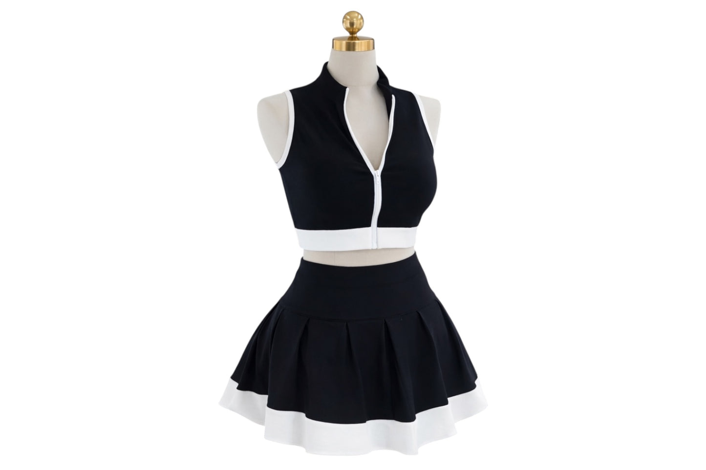 Black SPU skirt set