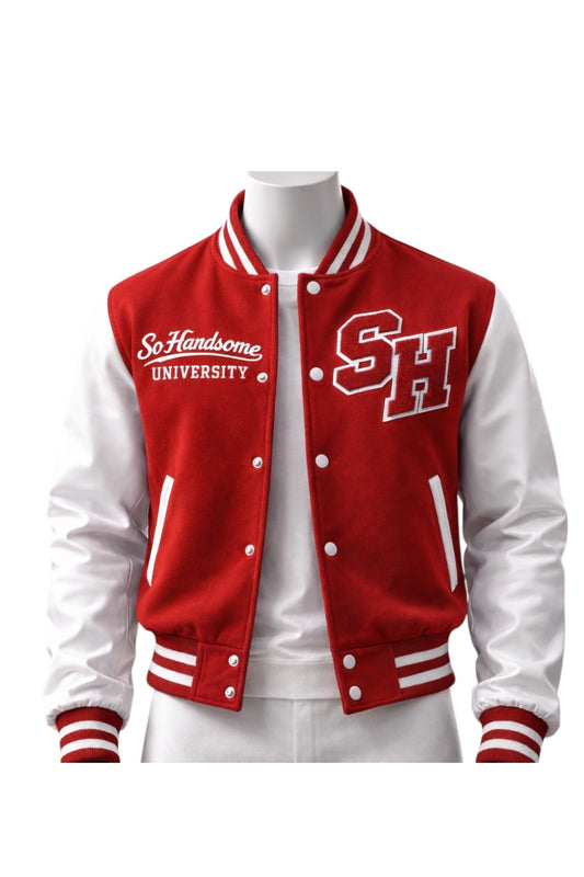 Red So Handsome Varsity Jacket Pre-Order