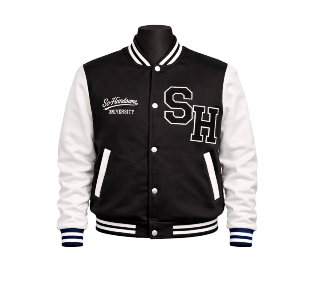 Black So Handsome Varsity Jacket Pre-Order